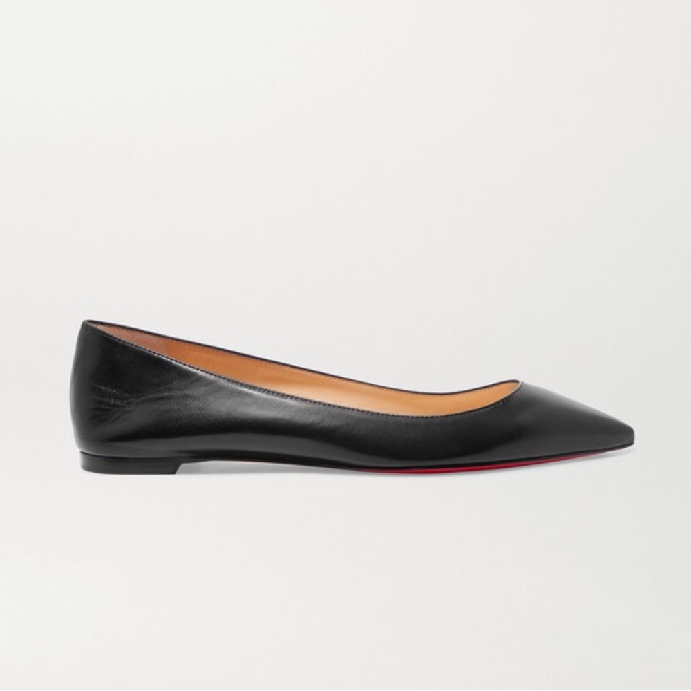 Christian Louboutin Ballalla Leather Point-toe Flats Black